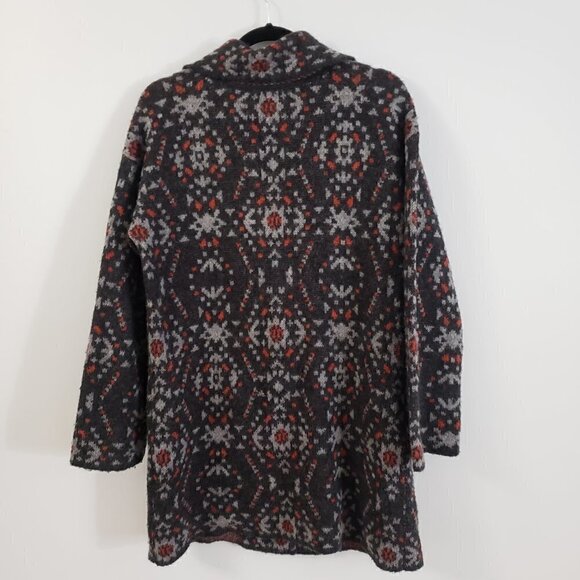 Free People Navajo Style Alpaca Wool Blend Blazer Cardigan Sz M Red Grey - Picture 3 of 11